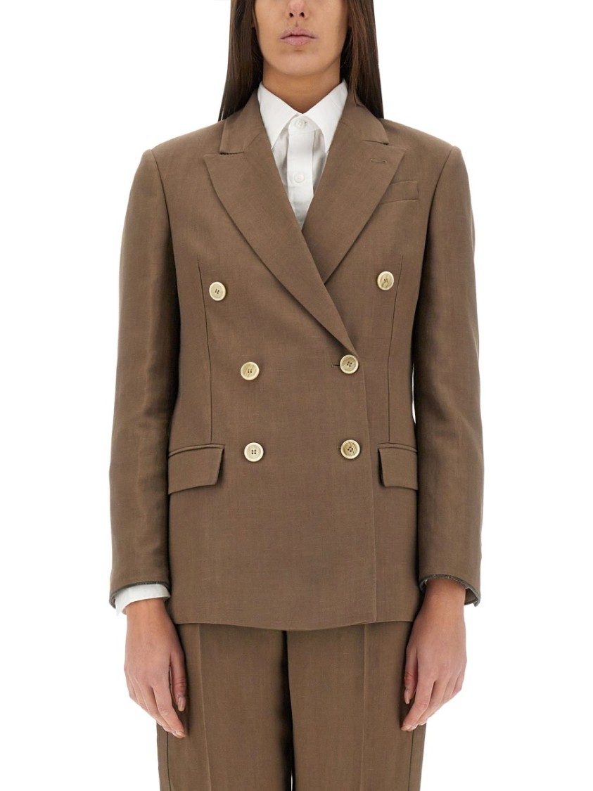 ジャケット BRUNELLO CUCINELLI TWILL JACKET WITH NECKLACE Brunello Cucinelli Twill Jacket With Necklace Blazer | THE LIST