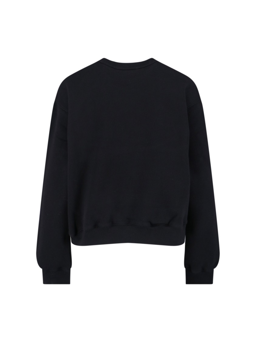 Alexander Wang Essential Terry Crew Neck Cotton Sweatshirt Clothing In Black