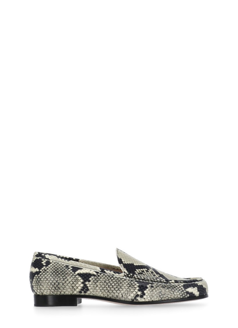 Fabiana Filippi Python Effect Loafers In Green