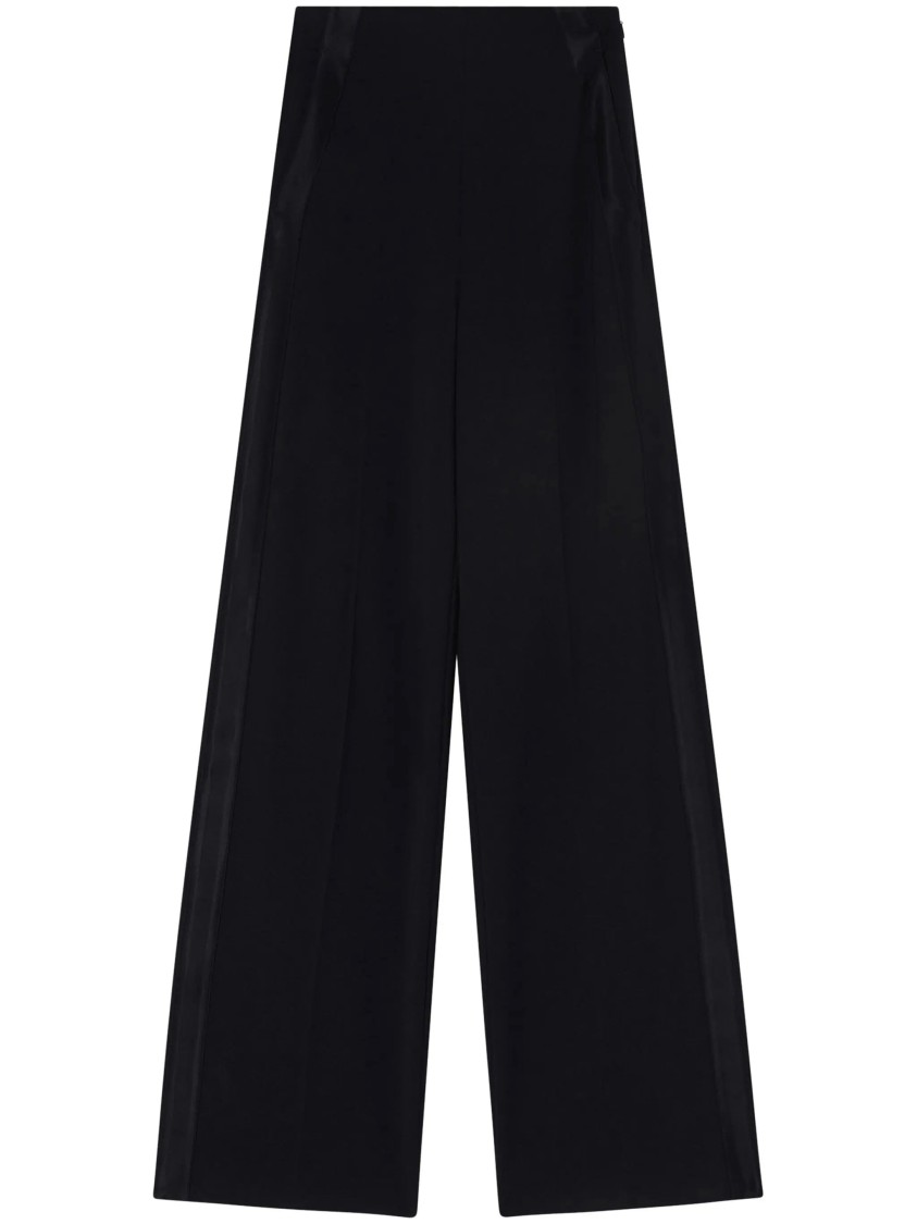 Pinko Wide-leg Trousers With Smooth Finish In Black