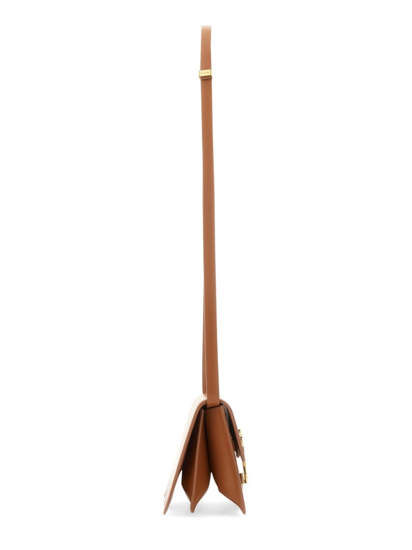 Palm Angels Beach Bag With Scalloped Edge And Palm Tree Motif In Brown