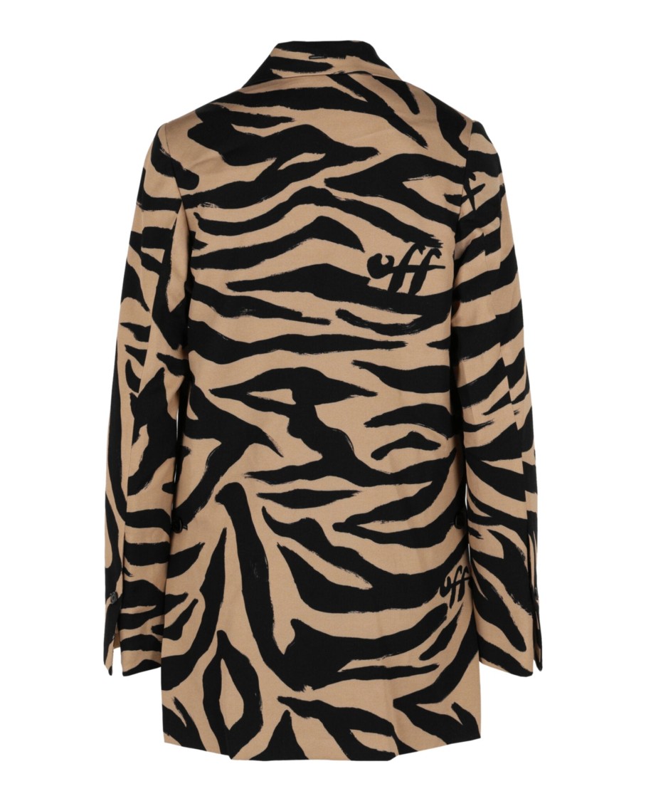 Off-white Zebra Tomboy Jacket In Animal Print