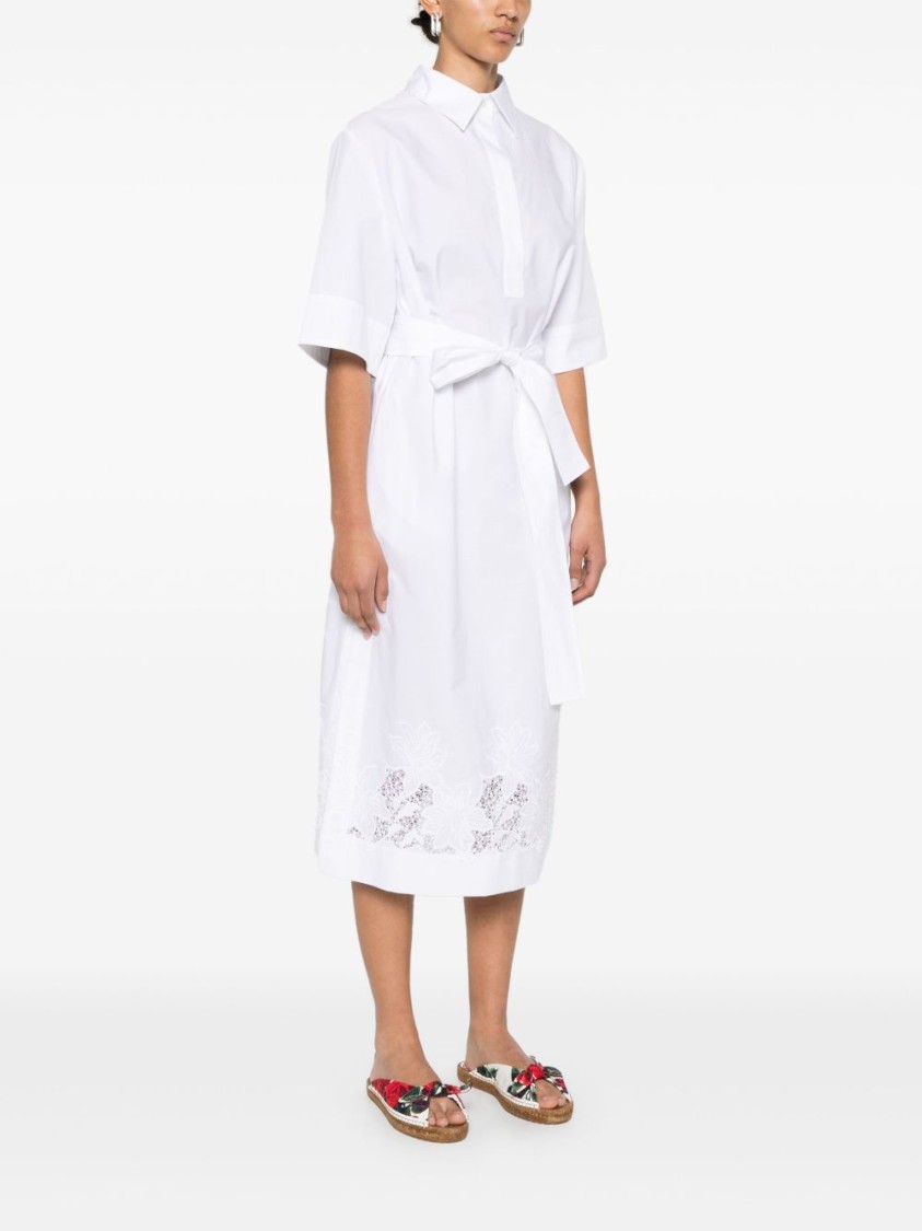 P.a.r.o.s.h Parosh White Midi Dress With Classic Collar In White