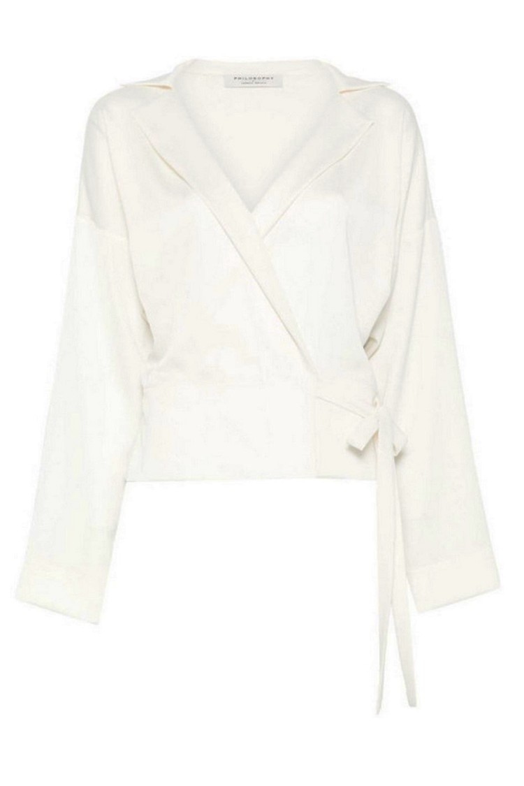 Philosophy Di Lorenzo Serafini Wrap Design Shirt With Deep V-neckline