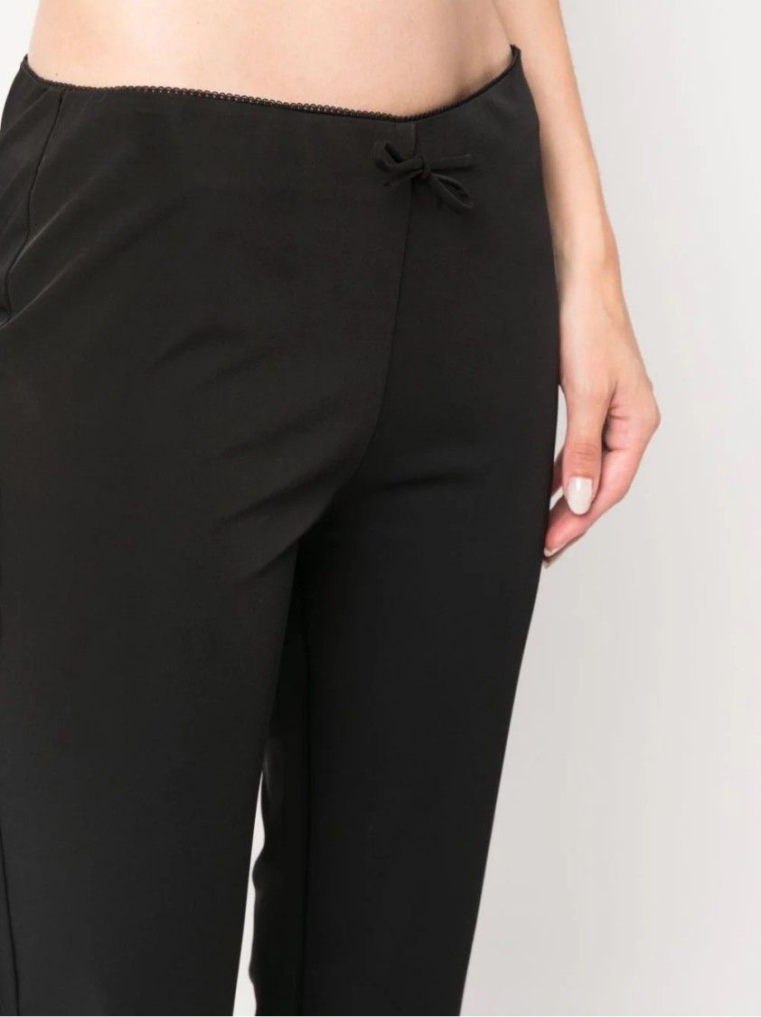 Blumarine Flared Trousers With Bow Detail In Blue