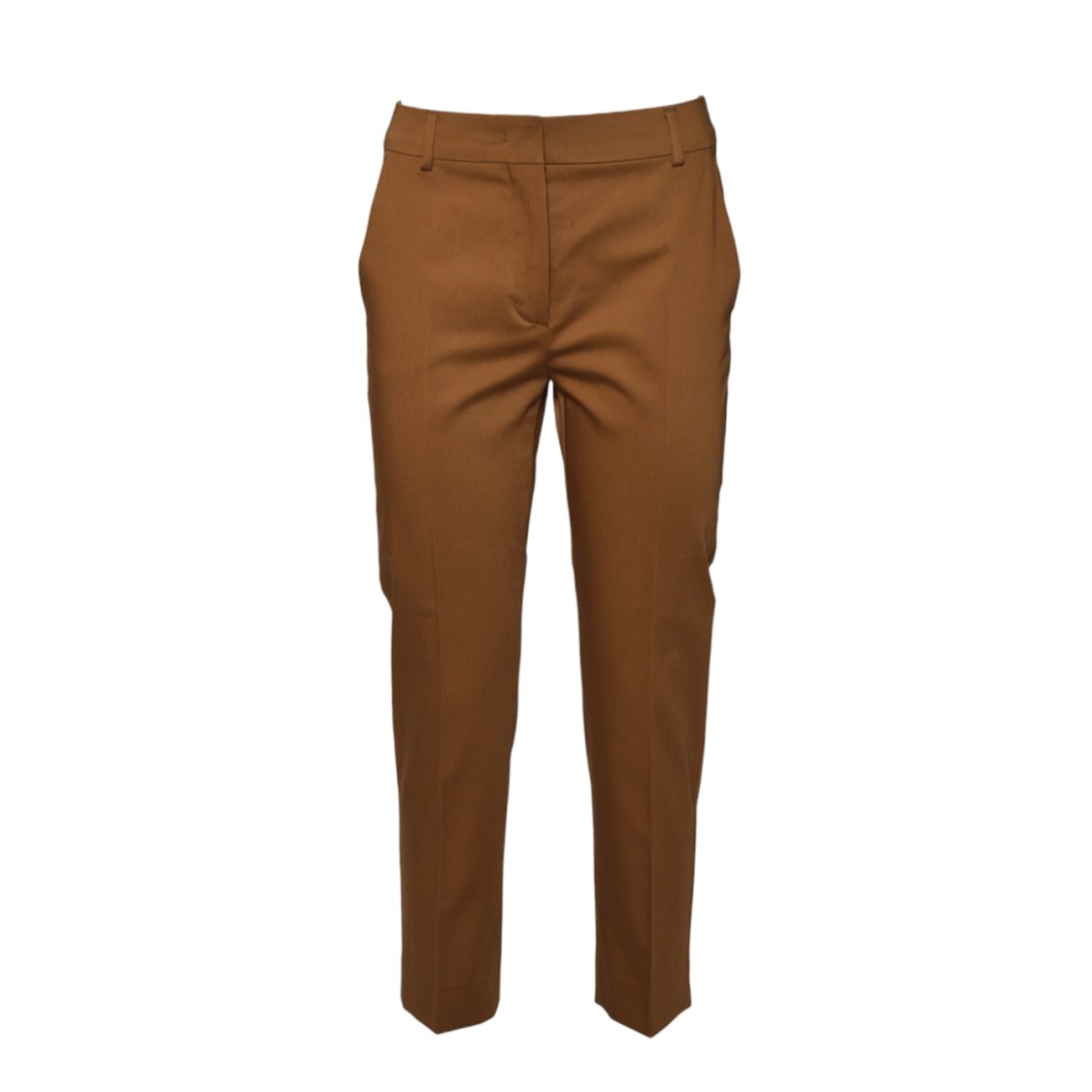 MAX MARA MAX MARA BRICK RED SATIN LINCE1234 CROPPED TROUSERS
