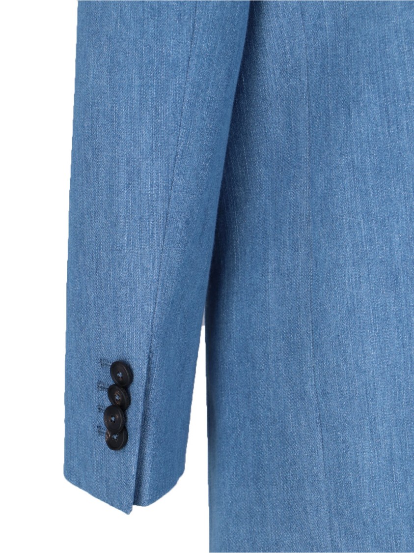 Tagliatore Tailored Jacket Buttoned Cuffs In Blue