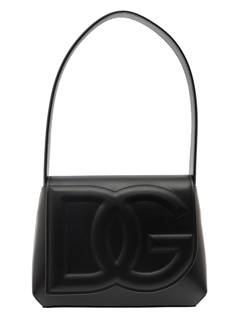 Shop Dolce & Gabbana Dg Logo' Black Shoulder Bag