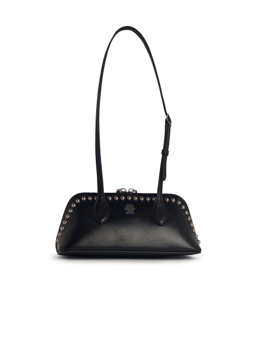 Shop Bally Praline' Black Leather Bag