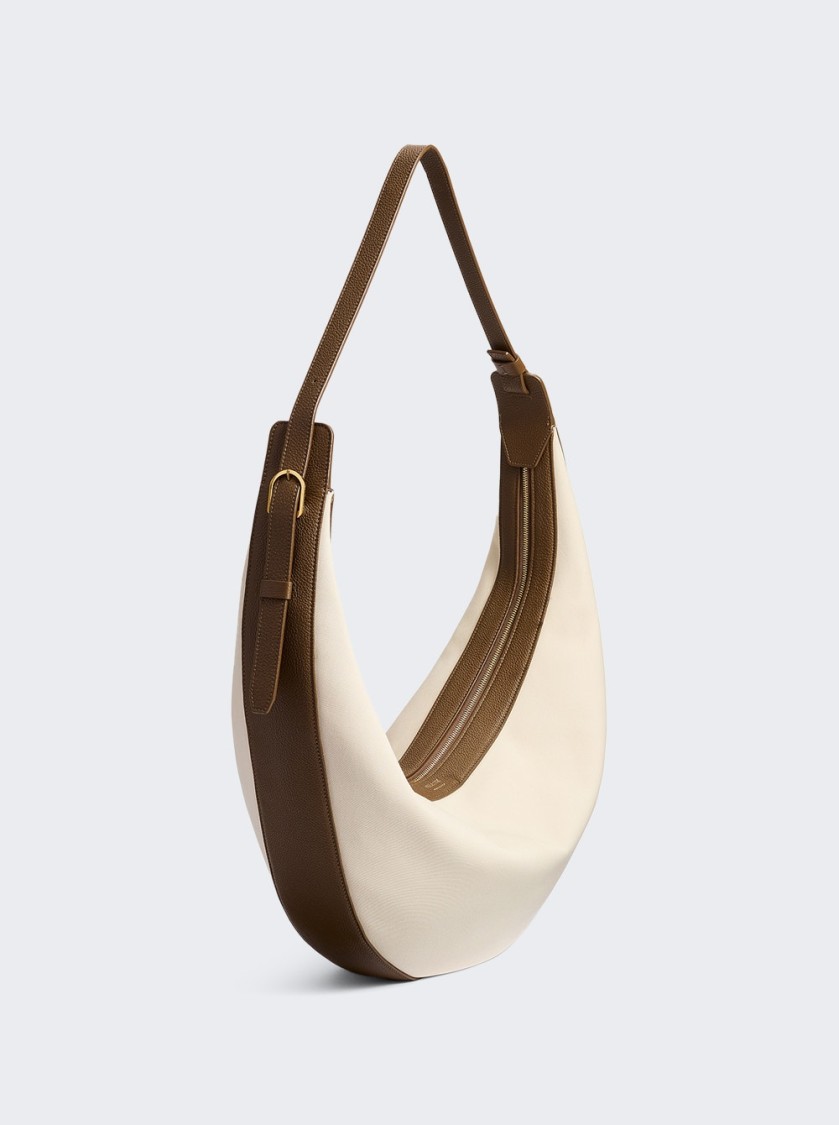 KHAITE KHAITE AUGUSTINA CANVAS HOBO BAG CREAM
