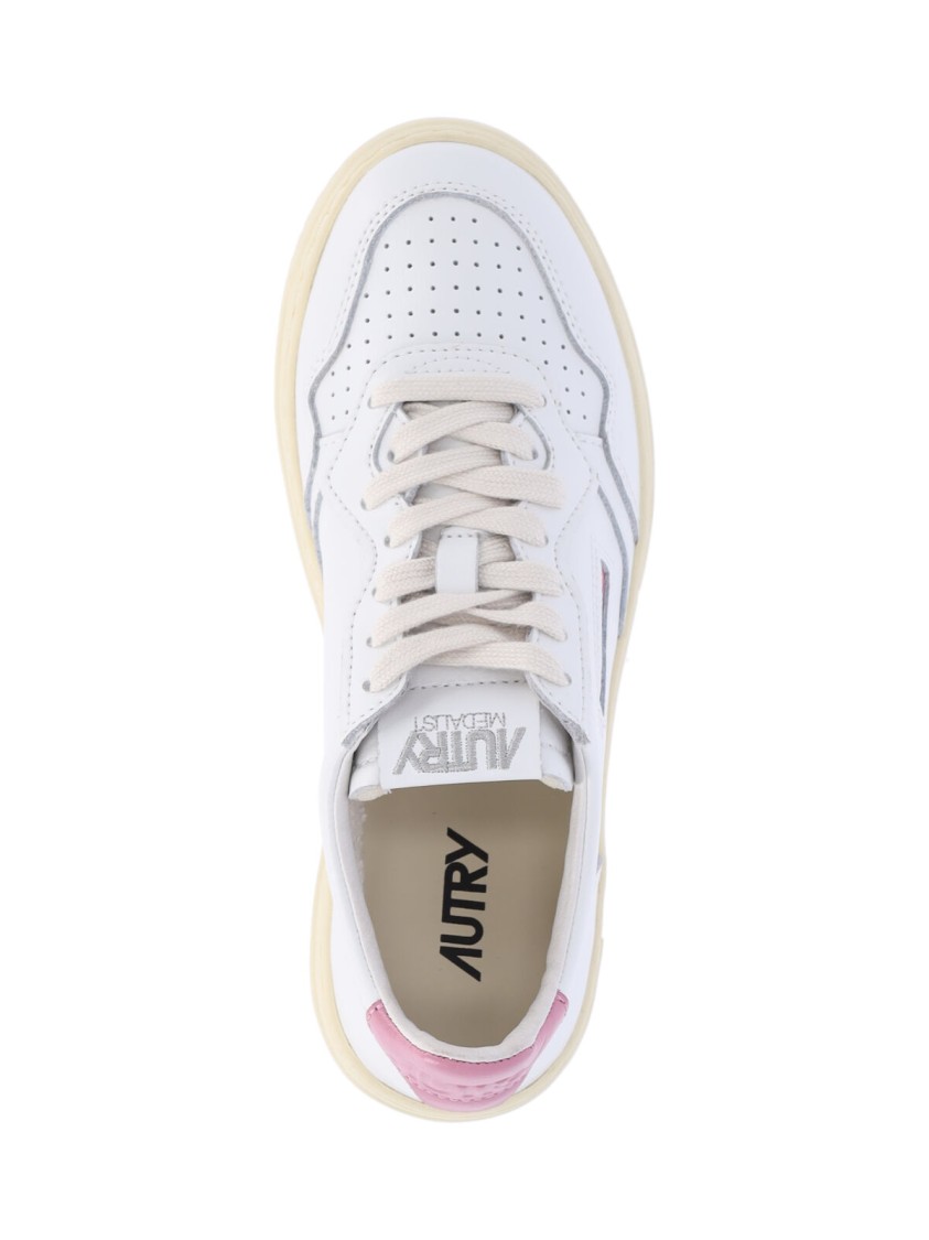 Autry Medalist Low Sneakers In White And Polignac Leather Shoes In White