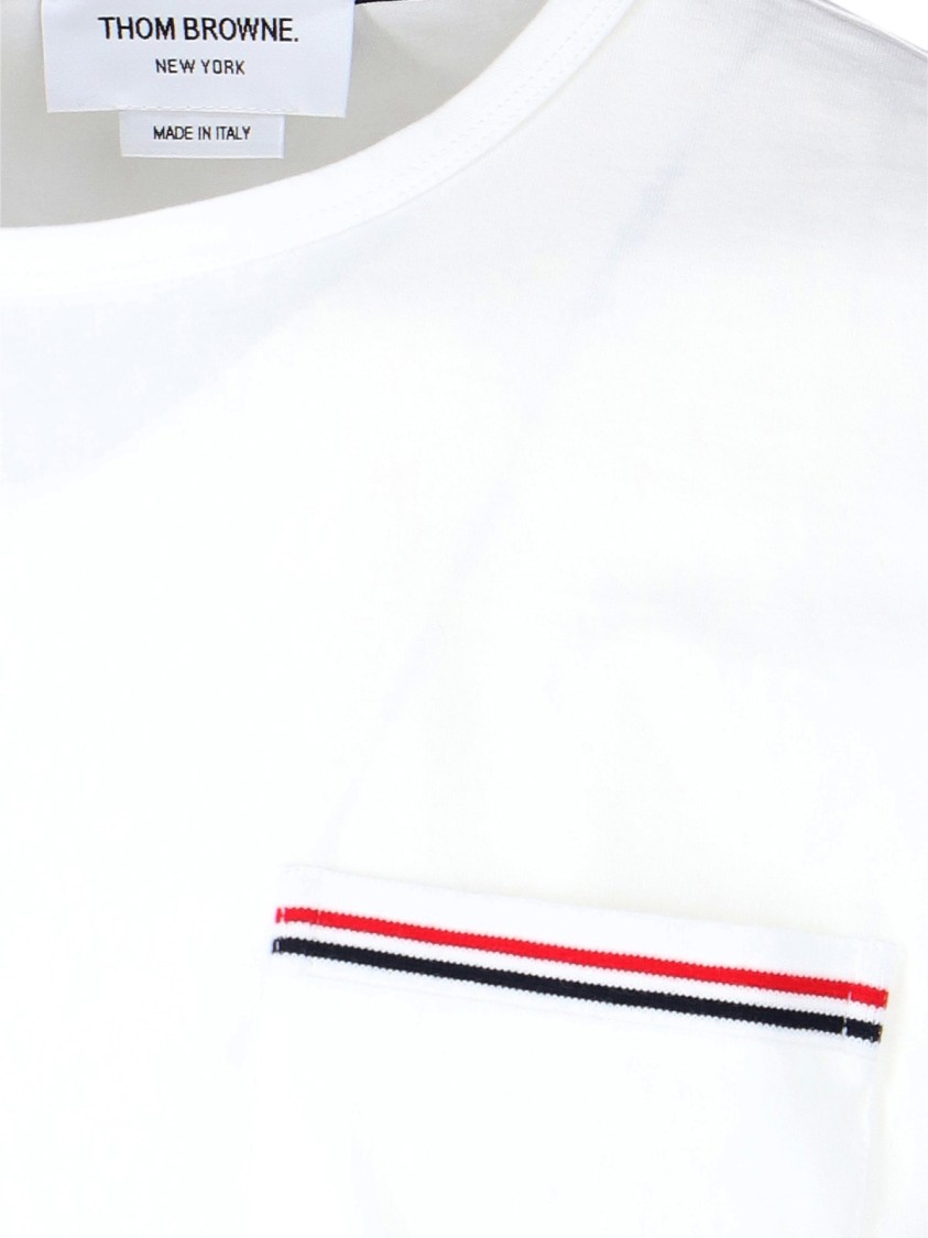 Shop Thom Browne Pocket T-shirt – White