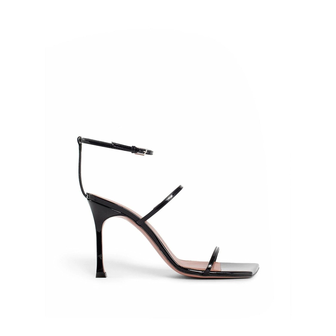 Amina Muaddi Maya Patent Leather Heel Sandals In Multi