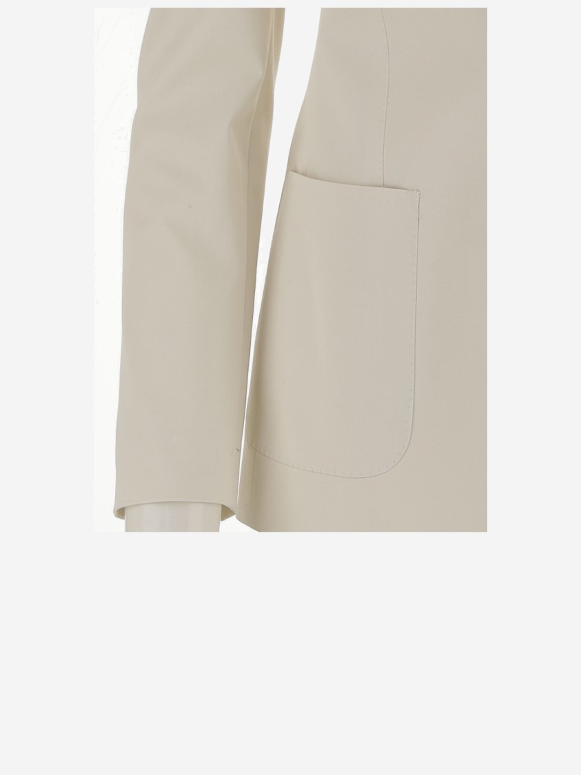 Tagliatore Wool And Silk Single-breasted Jacket In Neutrals