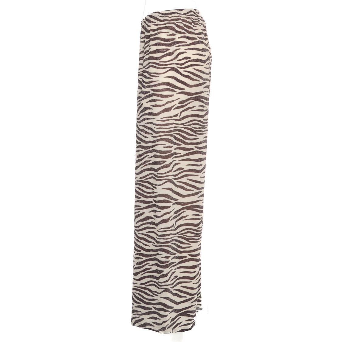 Mc2 Saint Barth Zebra Print Wide-leg Trousers With Elastic Waistband