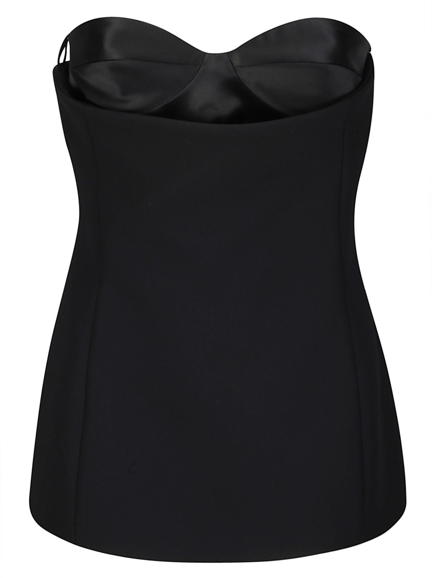 Khaite Sleeveless Top With Glossy Satin Bustier Lining