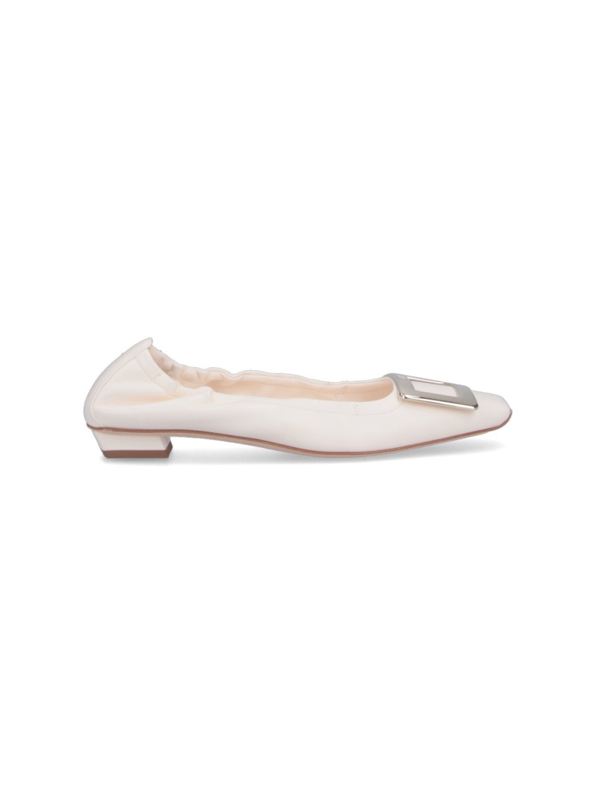 Roger Vivier Ballerine Flats With Draped Nappa Leather In White