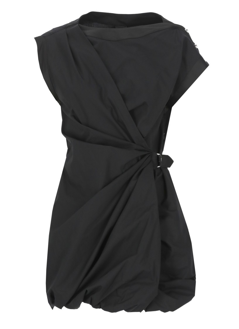 Pinko Mini Cotton Dress In Black