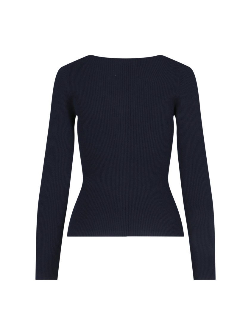 MAISON KITSUNÉ MAISON KITSUNÉ "BABY FOX" V-NECK CARDIGAN – NAVY BLUE