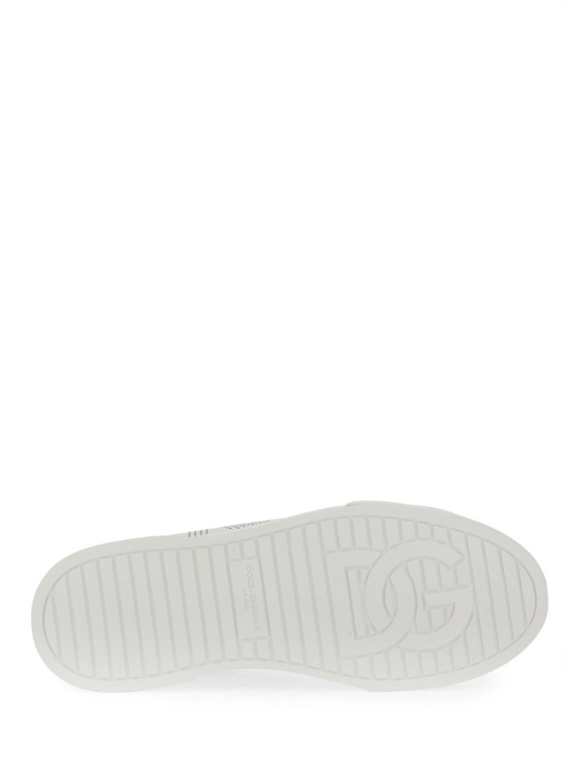 Dolce & Gabbana Portofino Leather Low-top Sneakers In White