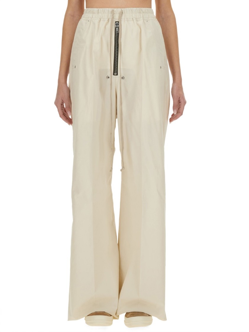 Rick Owens Trousers Wide Leg Elastic Waistband In Neutrals