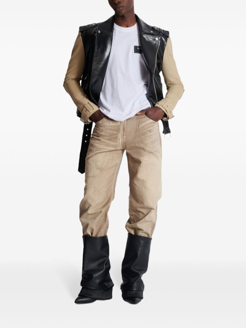 Shop Balmain Slim-fit White Cotton T-shirt