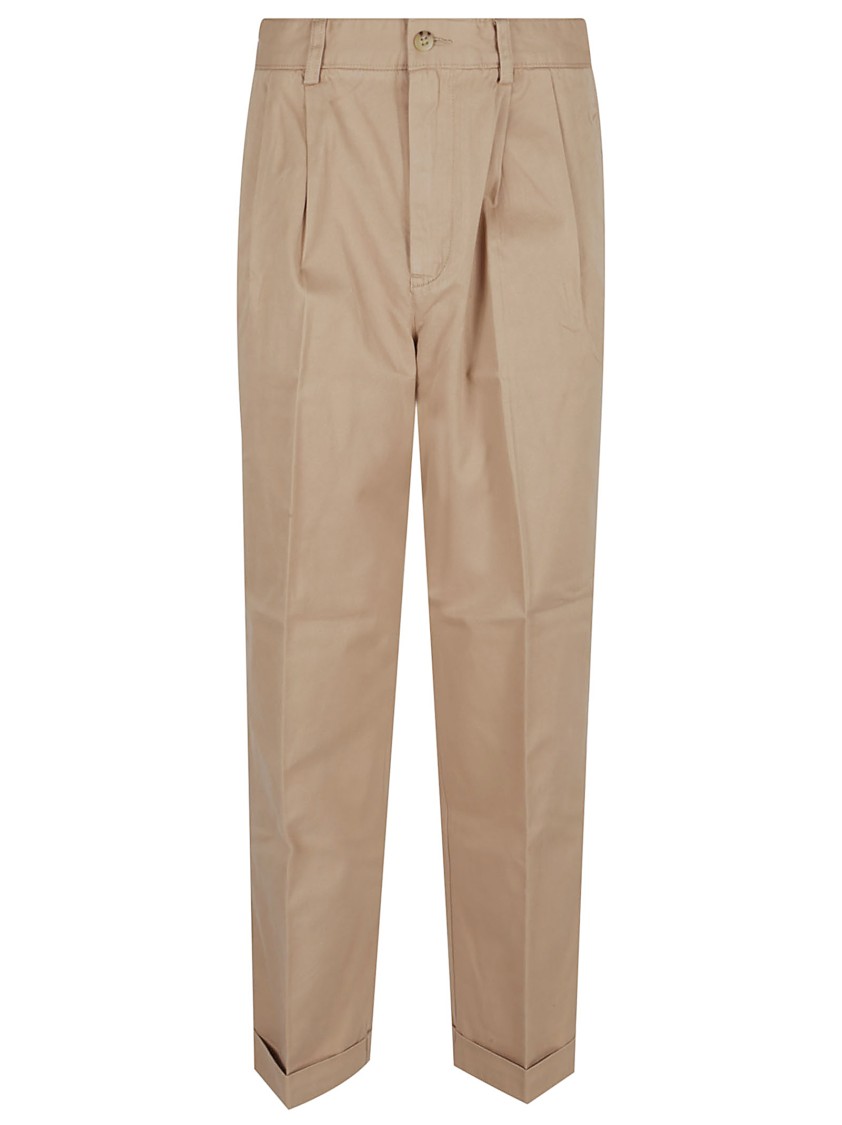 Polo Ralph Lauren Tailored Trousers With Pleated Front In Neutral