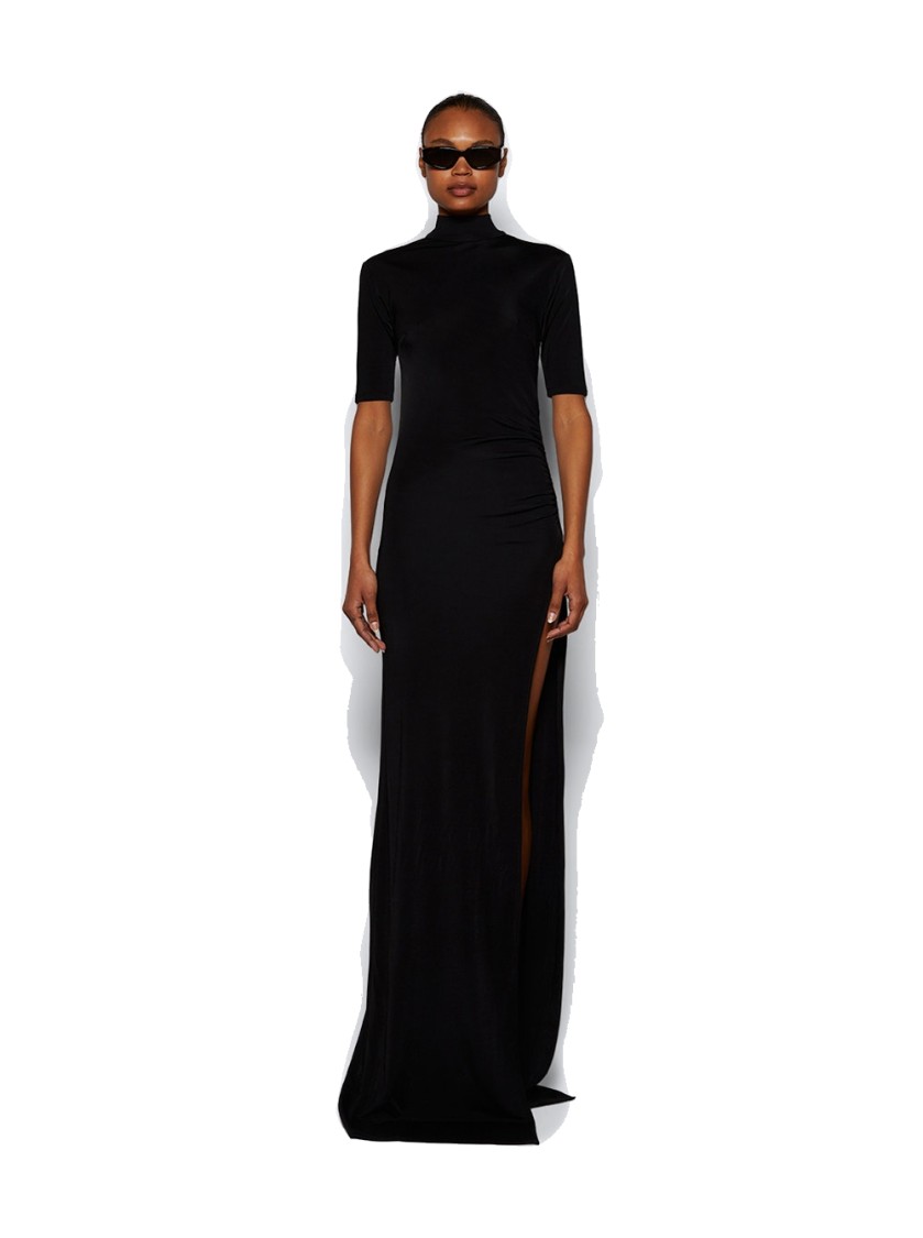 The New Arrivals By Ilkyaz Ozel Pernille Crepe Maxi Dress - Dark Side -black In Black