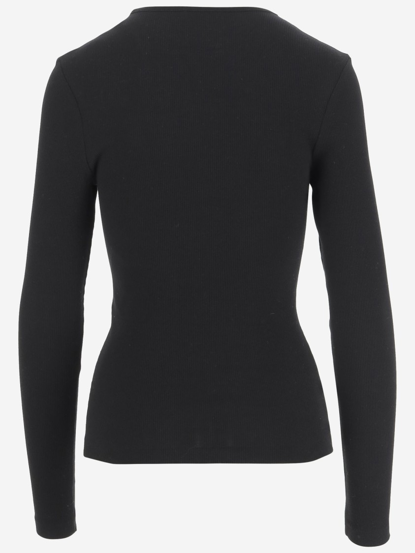 Salvatore Ferragamo Cotton Top With Shaped Neckline | THE LIST Salvatore Ferragamo Cotton Top With Shaped Neckline | THE LIST