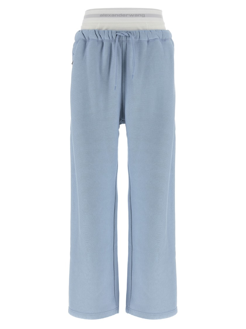 Alexander Wang T T By Alexander Wang 'wide Leg W/ Logo Elastic Exposed Brief' Joggers