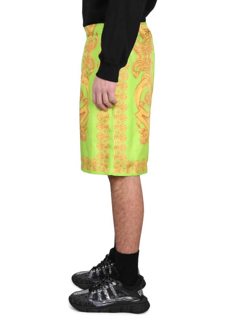 Versace Baroque Shorts 660 In Green
