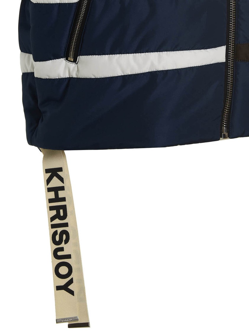 Khrisjoy Oversize Patchwork Colorblock Nylon Vest In Gray