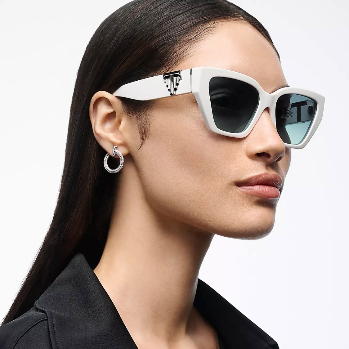 Tiffany & Co . Contemporary Cat-eye Sunglasses With Iconic T Motif