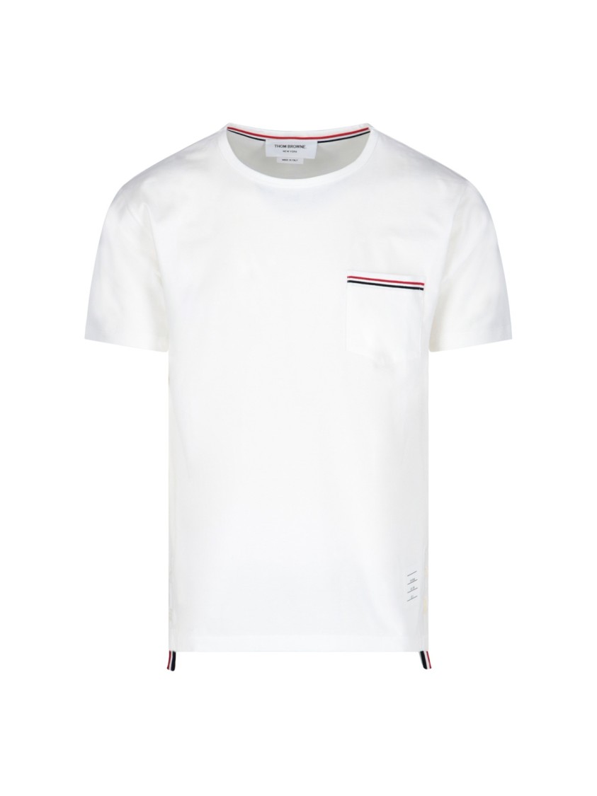 Shop Thom Browne Pocket T-shirt – White