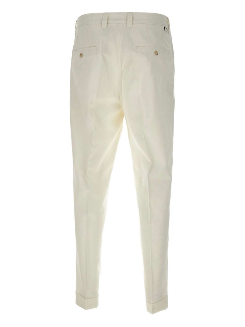Paolo Pecora Tailored White Trousers In Pattern