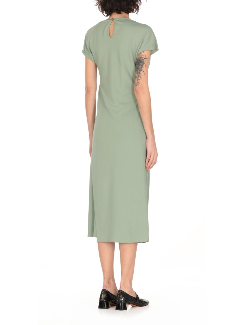 Lanvin Green Robe Viscose Midi Dress In Green