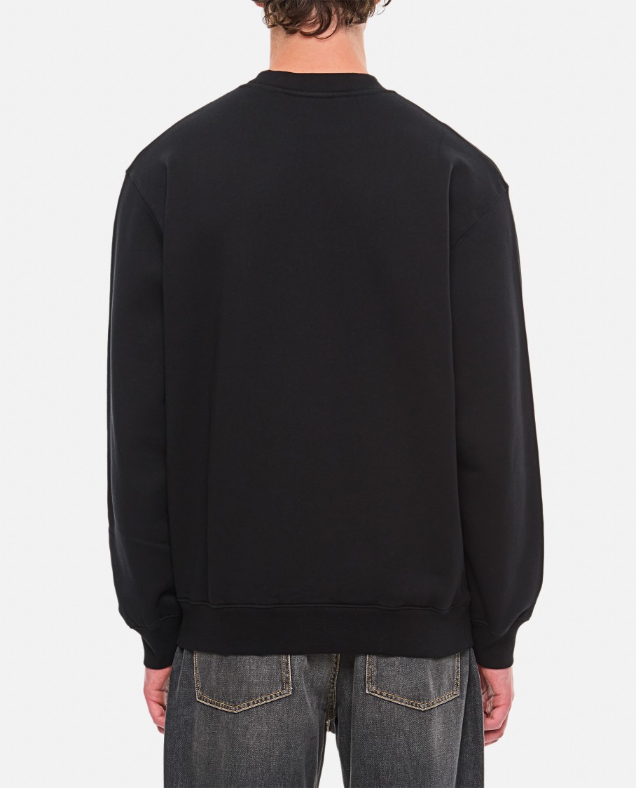 Jacquemus Crewneck Sweatshirt With Subtle Logo Detailing In Black