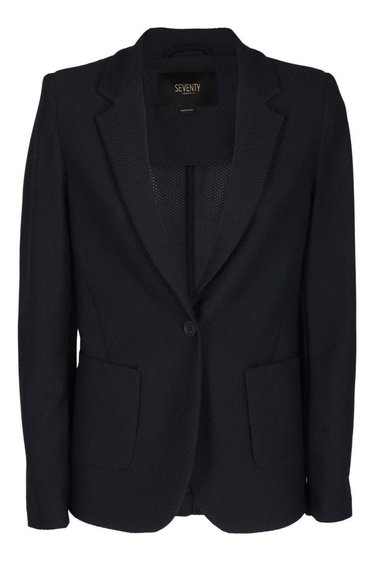 Seventy Fitted Technical Mesh Blazer With Classic Lapel