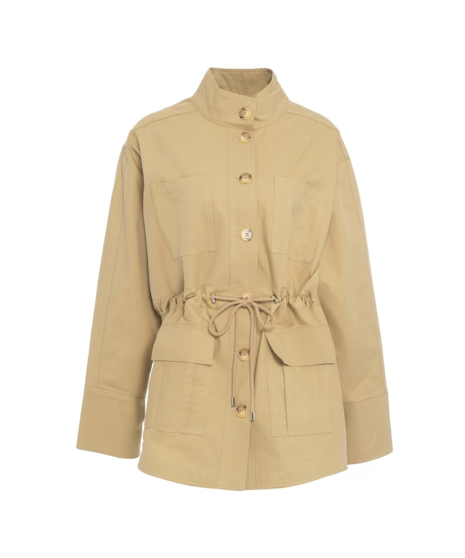 Liu •jo Liu Jo Brown Utility Jacket With Stand-up Collar