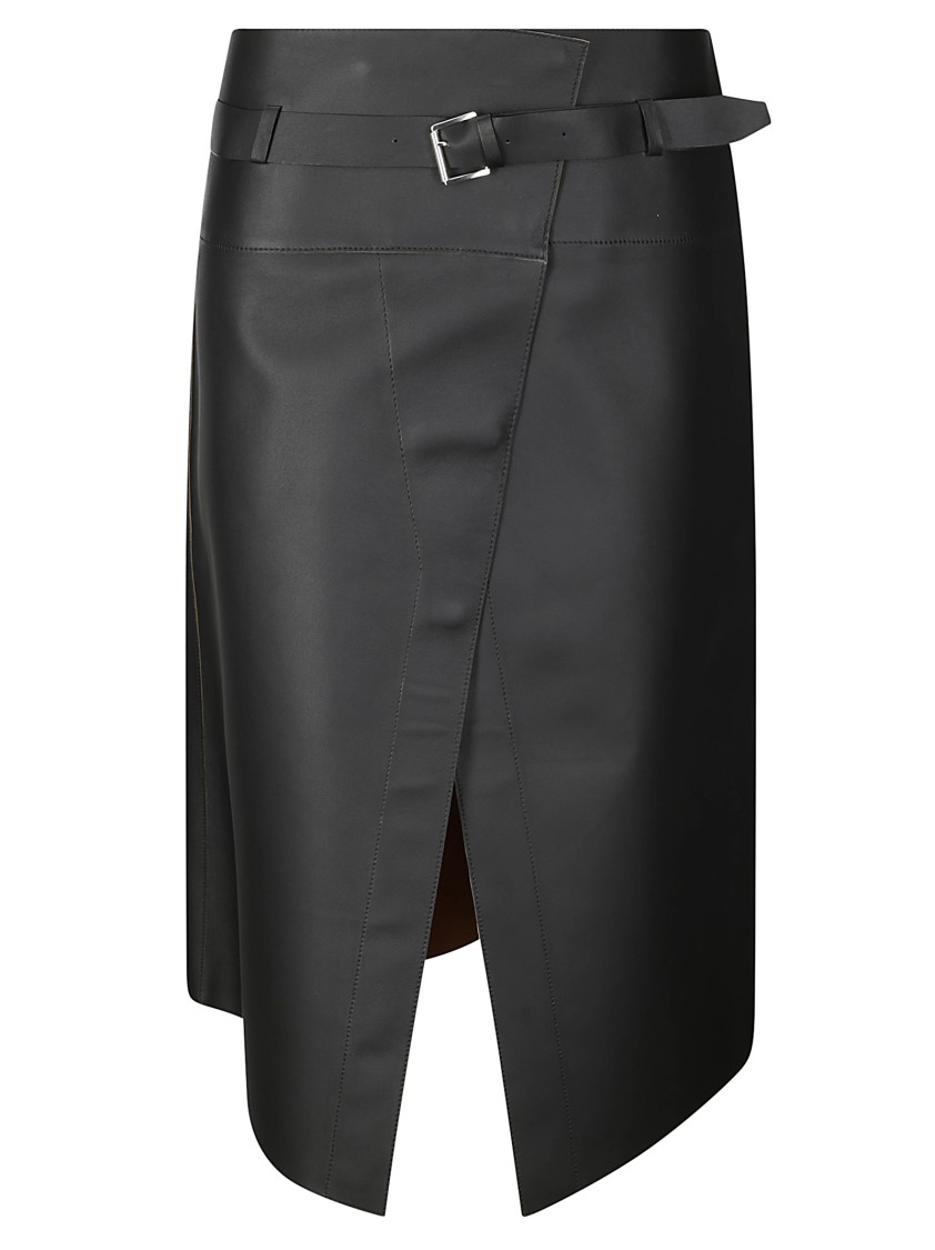1972 Desa Leather Reversible Skirt Wallet In Black