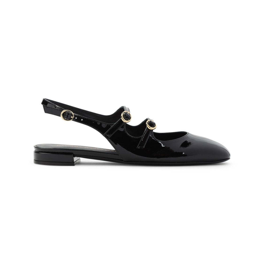 Stuart Weitzman Benni Patent Leather Slingback Flats In Black