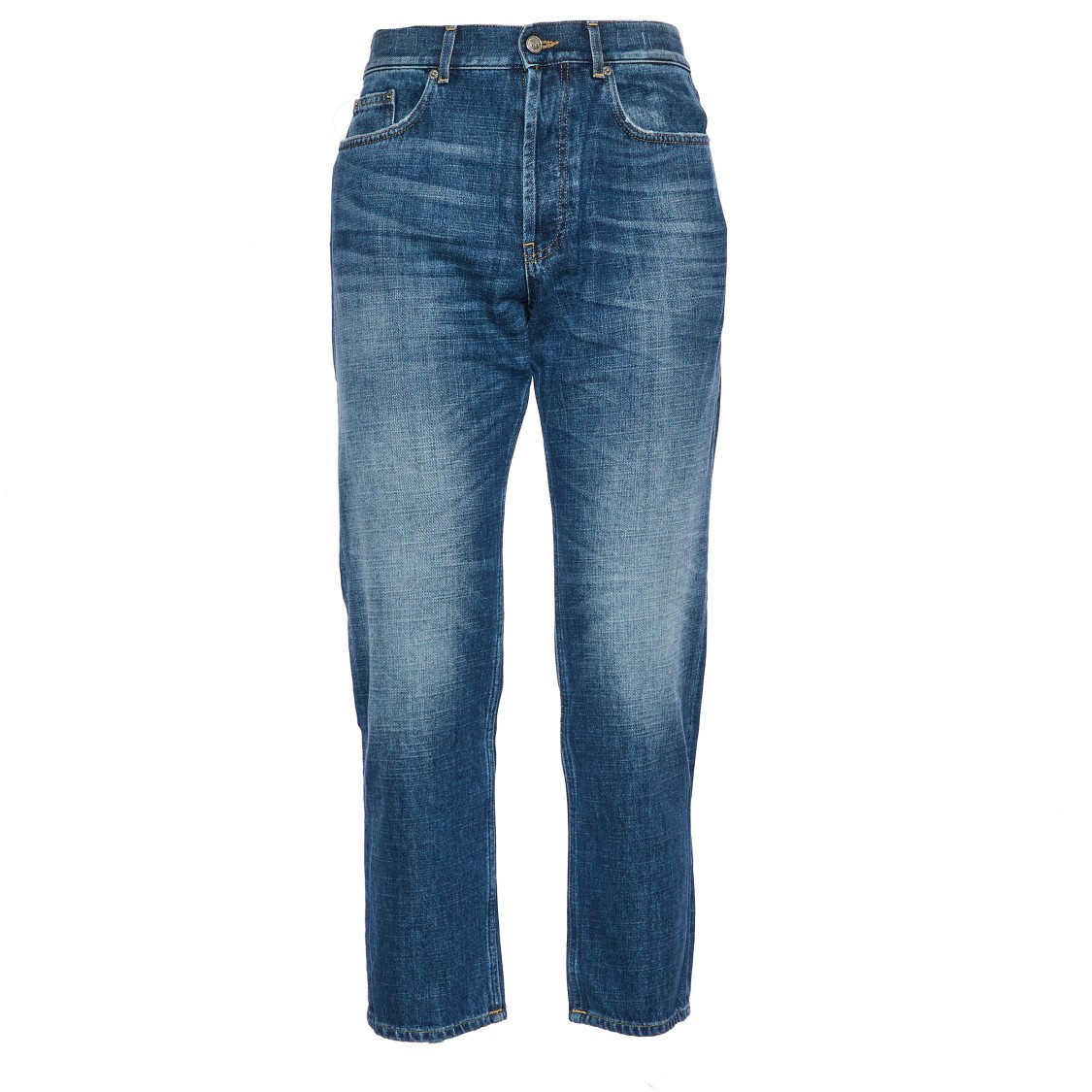Department Five Relaxed-fit Cropped Denim Jeans In Blue
