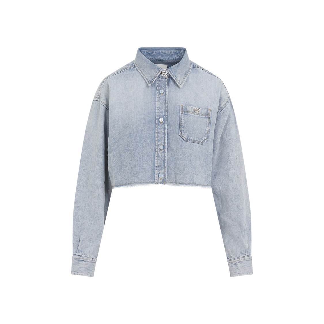 Givenchy Cropped Lyocell Shirt With Pointed Collar