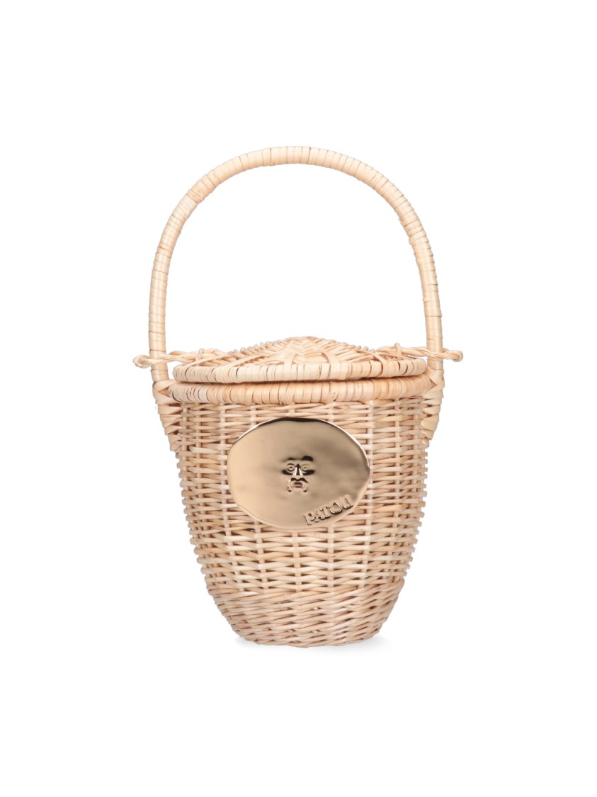 Patou Woven "Bucket" Bag  Beige
