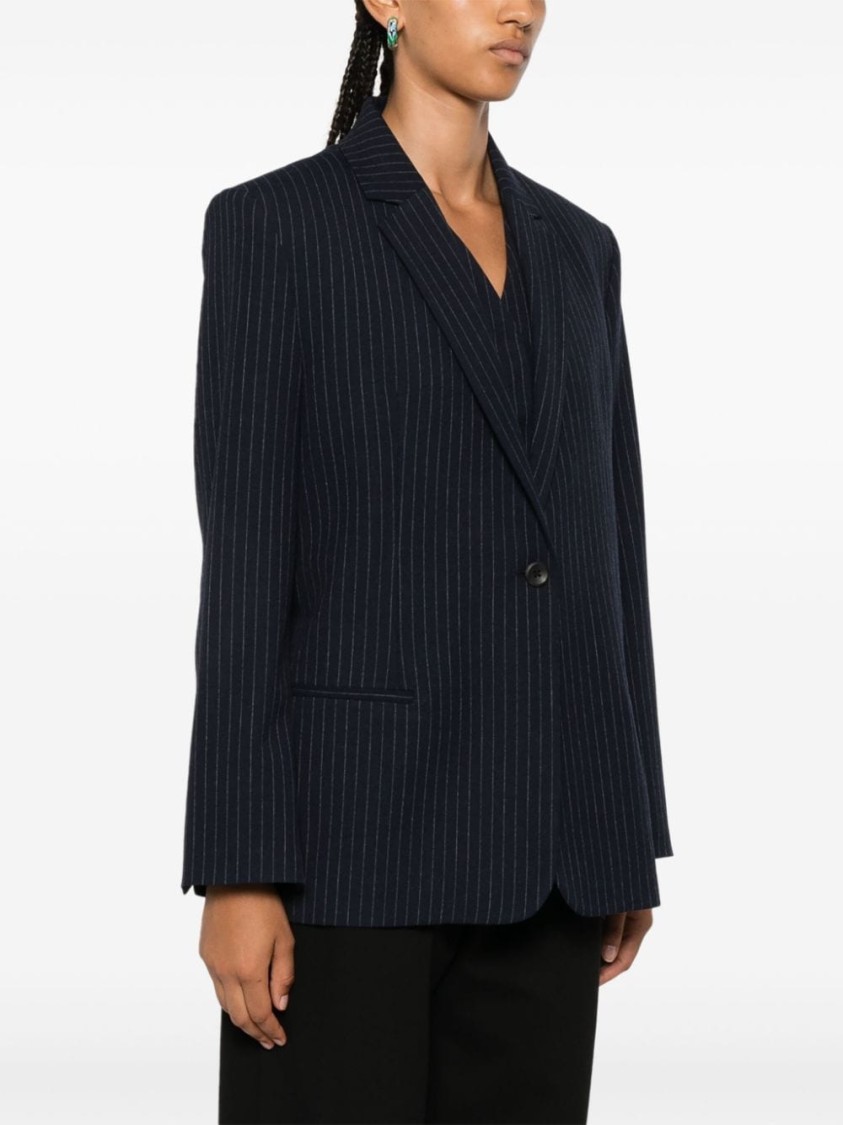 Calvin Klein Pinstripe Blazer In Black