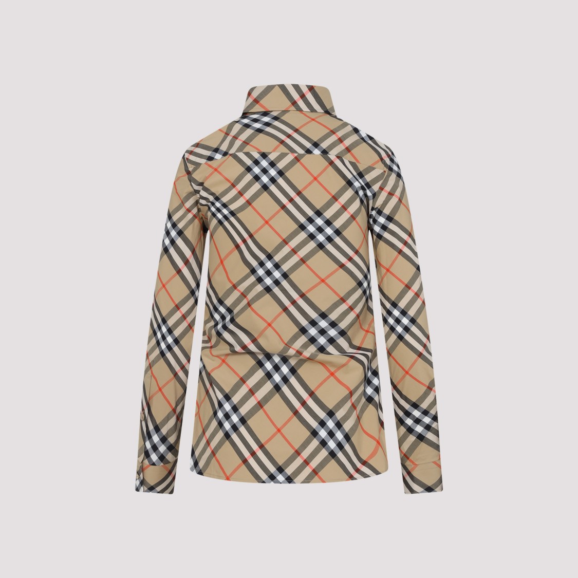 Shop Burberry Classic Plaid Cotton Shirt With Structured Collar In Neutrals