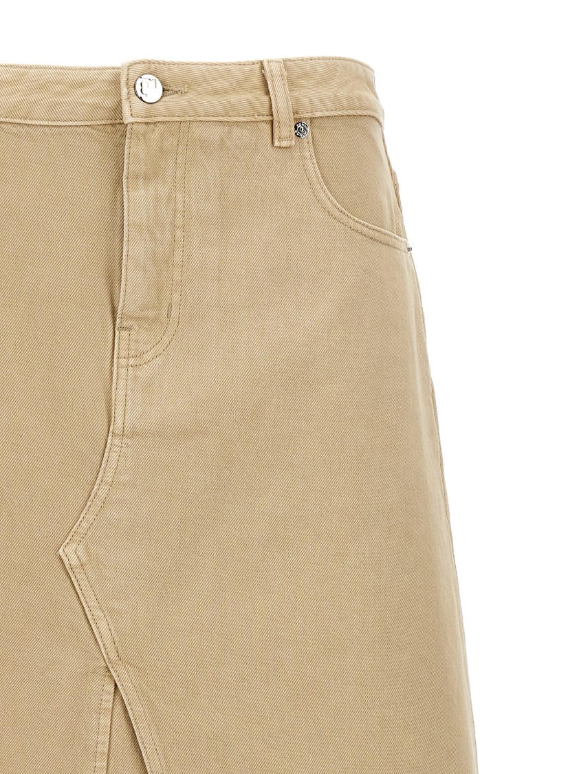 Tory Burch Beige Deconstructed Midi Skirt In Brown