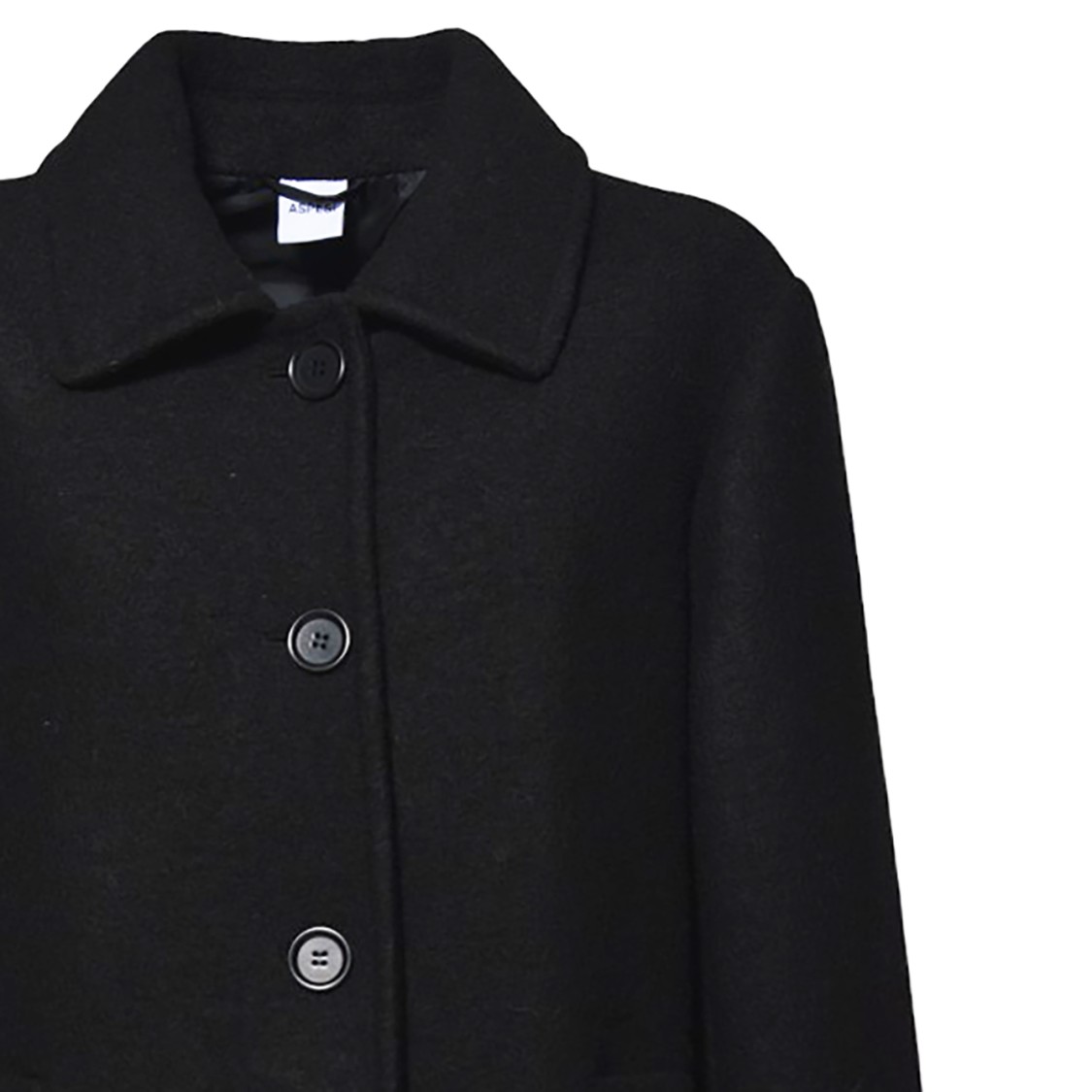 Shop Aspesi Long Coat In Black Felted Wool