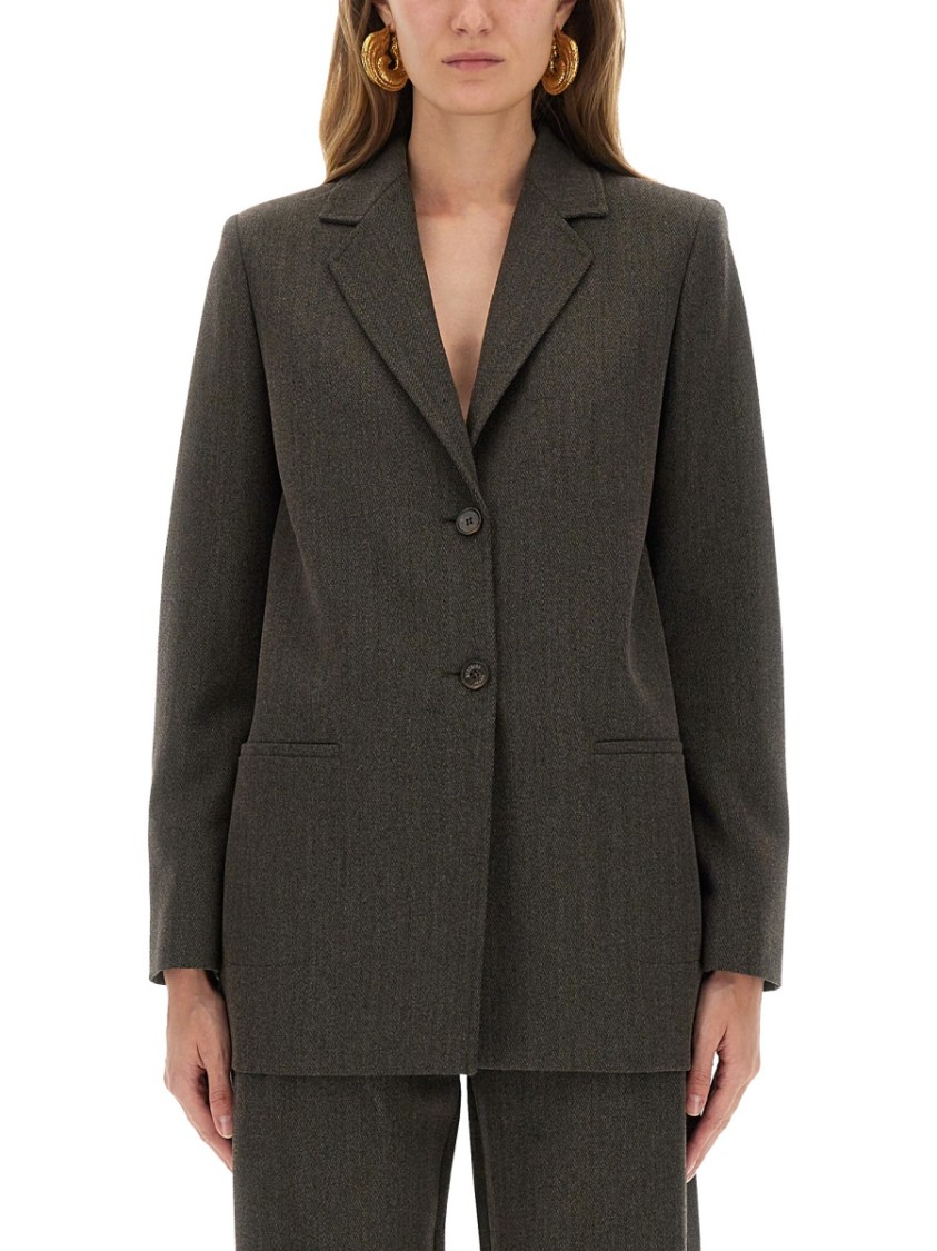 Moschino Jeans Wool Blend Jacket In Gray