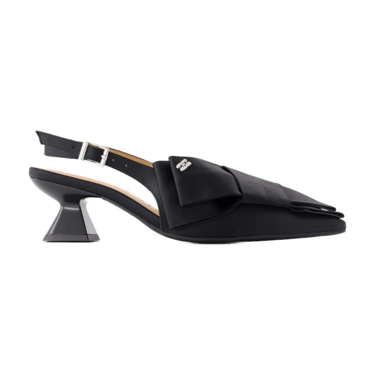 サンダル・ミュール Ganni Big Bow Kitten Pumps - Ganni - Synthetic - Black Big Bow Kitten Pumps - Ganni - Synthetic - Black
